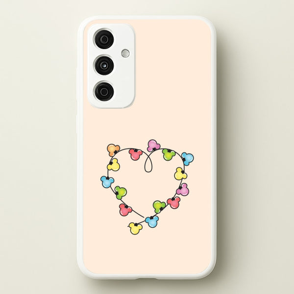 Cartoon Mouse Christmas Fairylights Heart Galaxy A15 Case