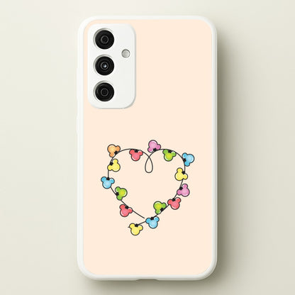 Cartoon Mouse Christmas Fairylights Heart Galaxy A55 Case