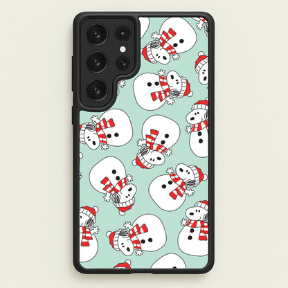 Cartoon Beagle Snowman Pattern Galaxy S22 Ultra Case