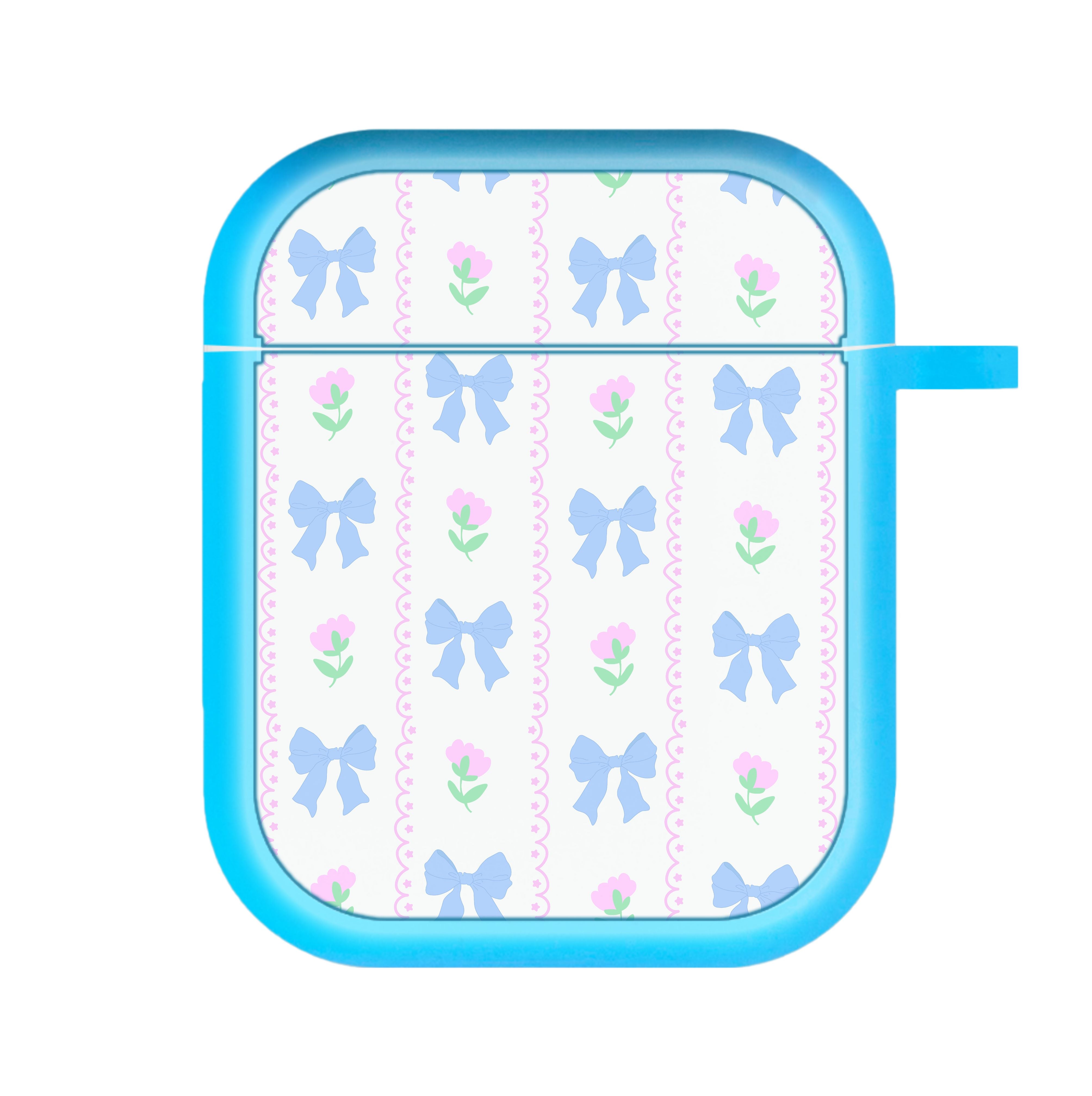 Pink Bows Pattern - Clean Girl Aesthetic AirPods Case