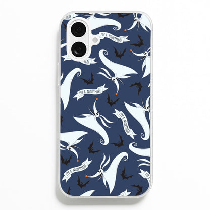 Skeleton Dog And Bats Pattern iPhone 16 Plus Case