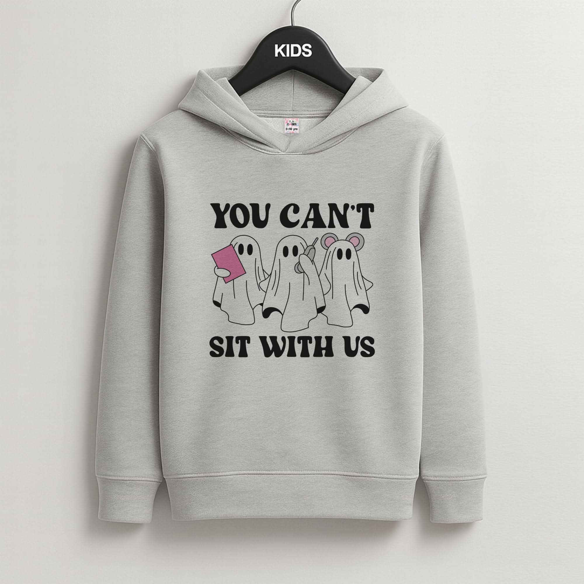 You Can't Sit With Us Ghosts Grey Kids Hoodie