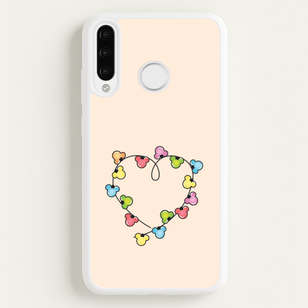 Cartoon Mouse Christmas Fairylights Heart Huawei P30 Lite Case