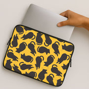 Black Cat Silhouettes Pattern Laptop Sleeve 2