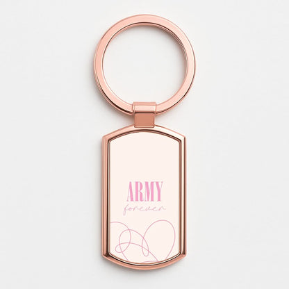 Army Forever Pink Rose Gold Keyring