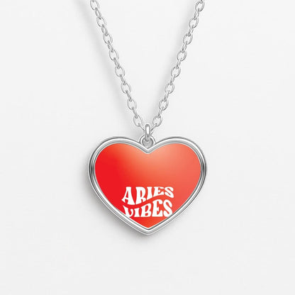 Aries Vibes Gradient Zodiac Heart Necklace