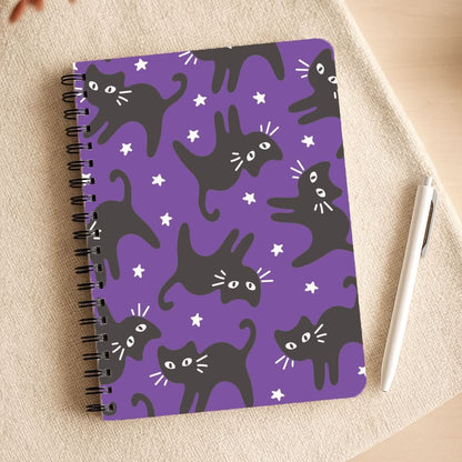 Cartoon Black Cats And Stars Pattern Notepad
