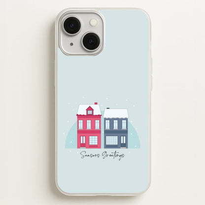 Seasons Greetings Winter Townhouses iPhone 13 Case