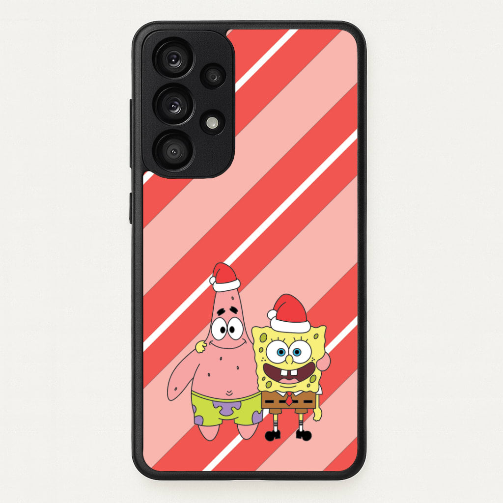 Cartoon Sponge And Starfish Christmas Hats Galaxy A33 Case