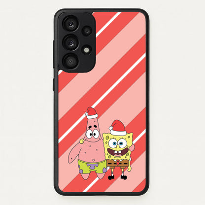 Cartoon Sponge And Starfish Christmas Hats Galaxy A33 Case