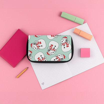 Cartoon Beagle Snowman Pattern Pencil Case