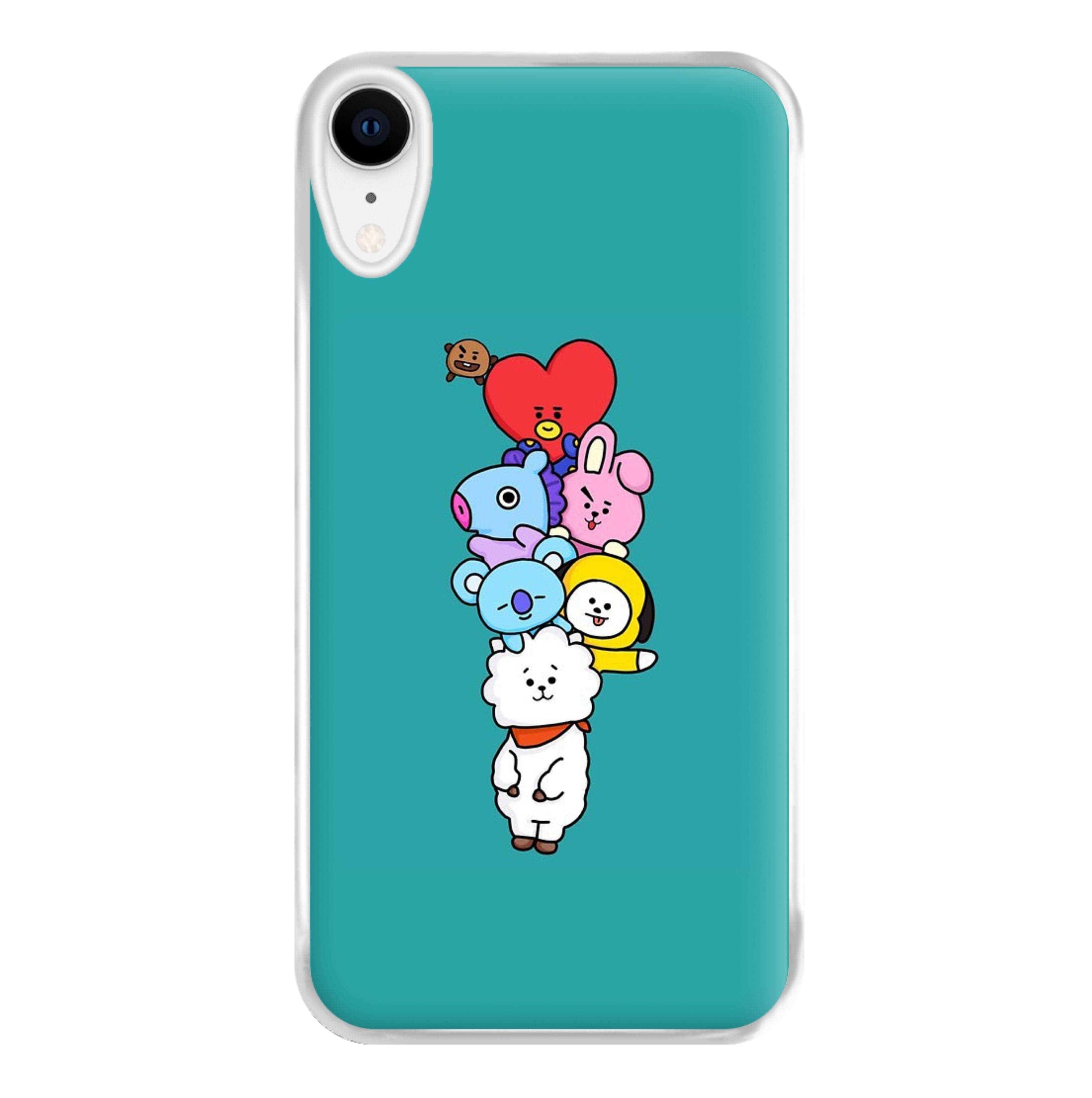 Green BT21 - RJ, Mang, Koya, Chimmy, Cooky, Shooky, Tata - K Pop Phone Case