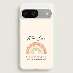 Biege Personalised Teacher Rainbow  Google Pixel 9 / 9 Pro Case