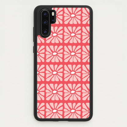 Square Abstract Flowers Pink Huawei P30 Pro Case