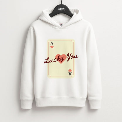 Lucky You Card Kids Hoodie