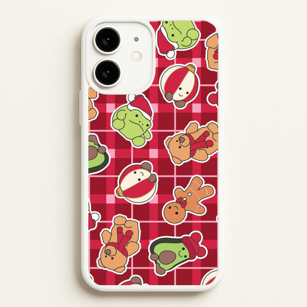 Christmas Plushies Tartan Pattern iPhone 11 Case