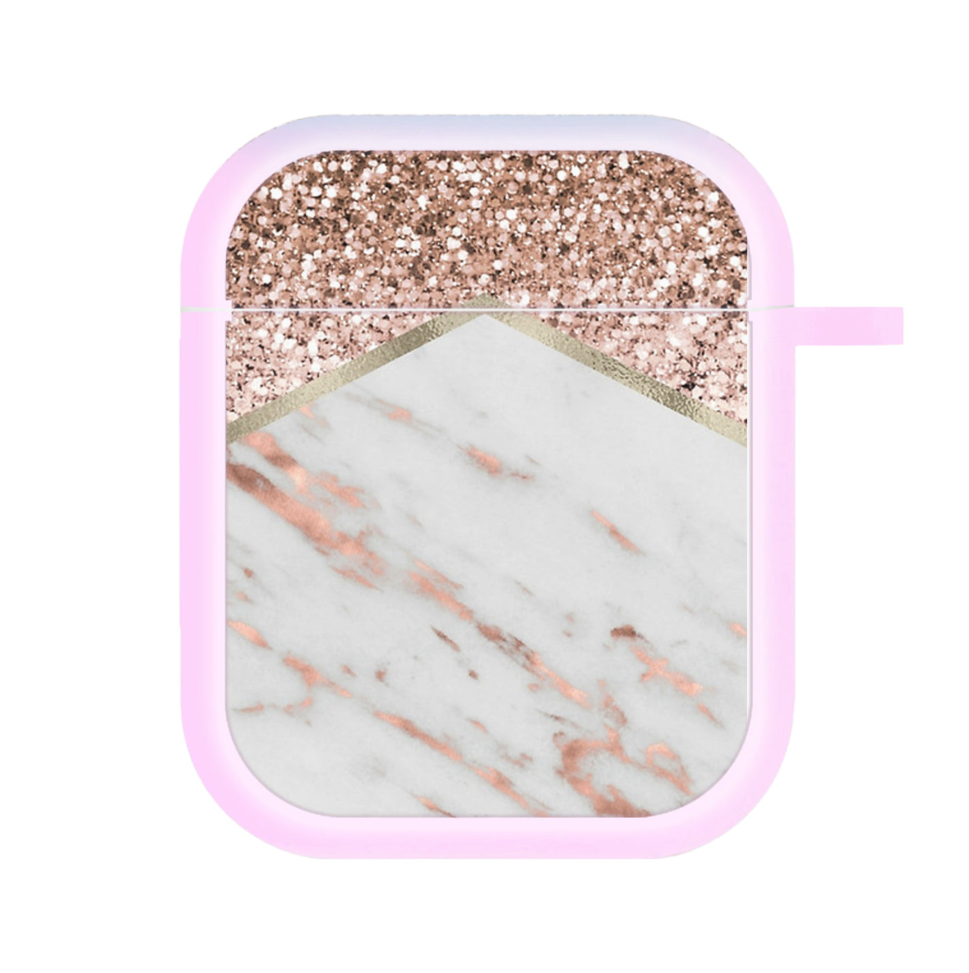Rose Gold Marble & Glitter AirPods Case