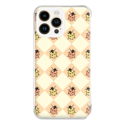 Argyle Ladybugs Pattern iPhone 14 Pro Max Case