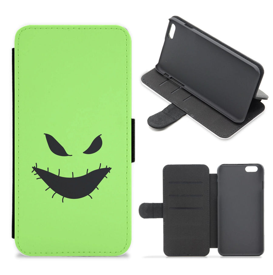 Green Face Flip / Wallet Phone Case