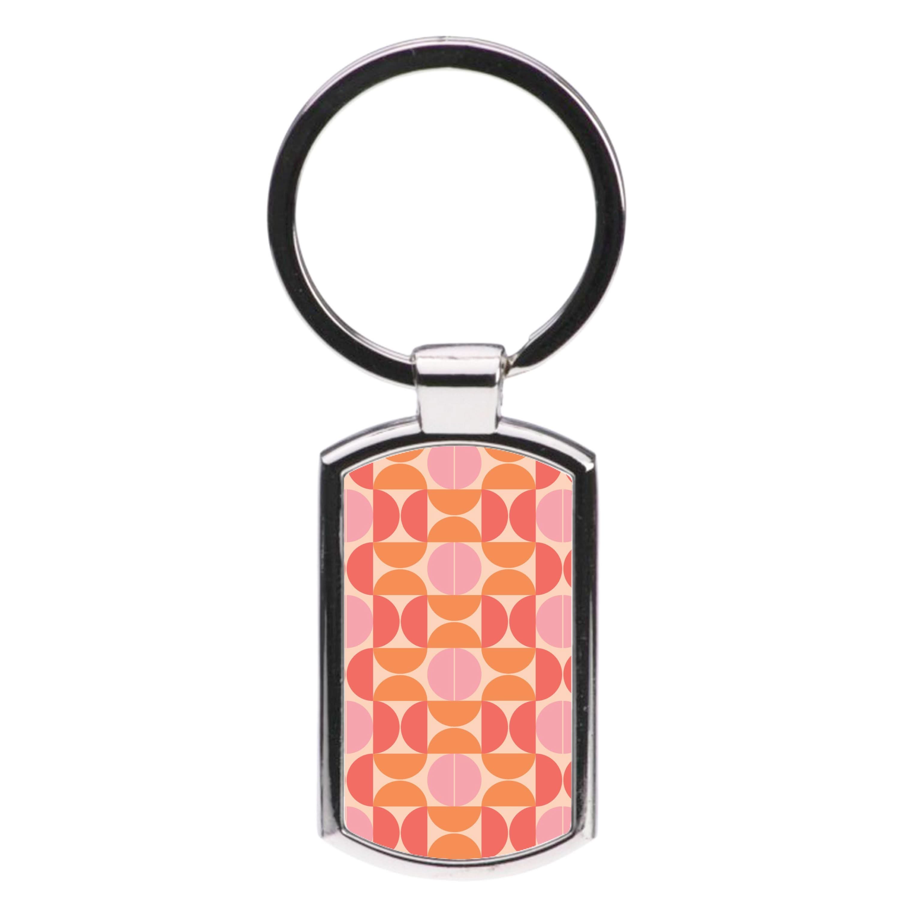 Retro Semi Circles Pattern Luxury Keyring