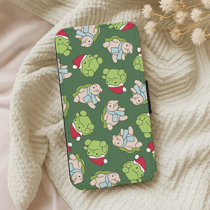 Grumpy Christmas Plushies Pattern Leather Phone Case