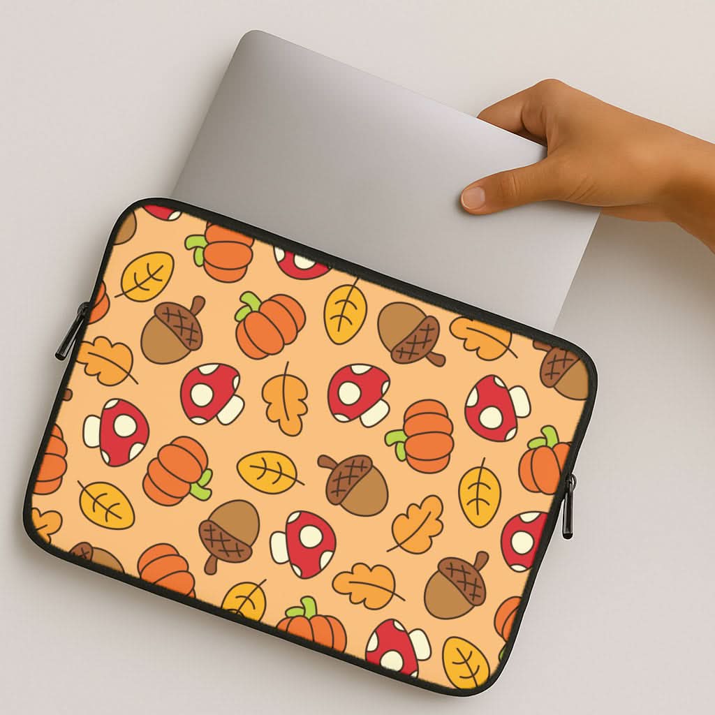 Cartoon Autumn Icons Pattern MacBook Cover