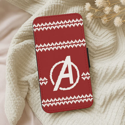 Superhero Team Red Christmas Jumper  Leather Phone Case