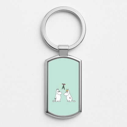 Mistletoe Mooms  Silver Metal Keyring