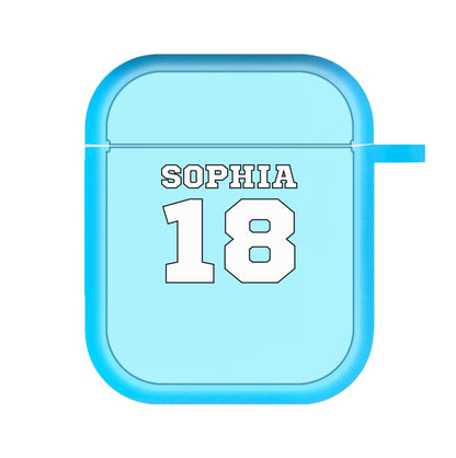 Light Blue - Personalised Football AirPods Case