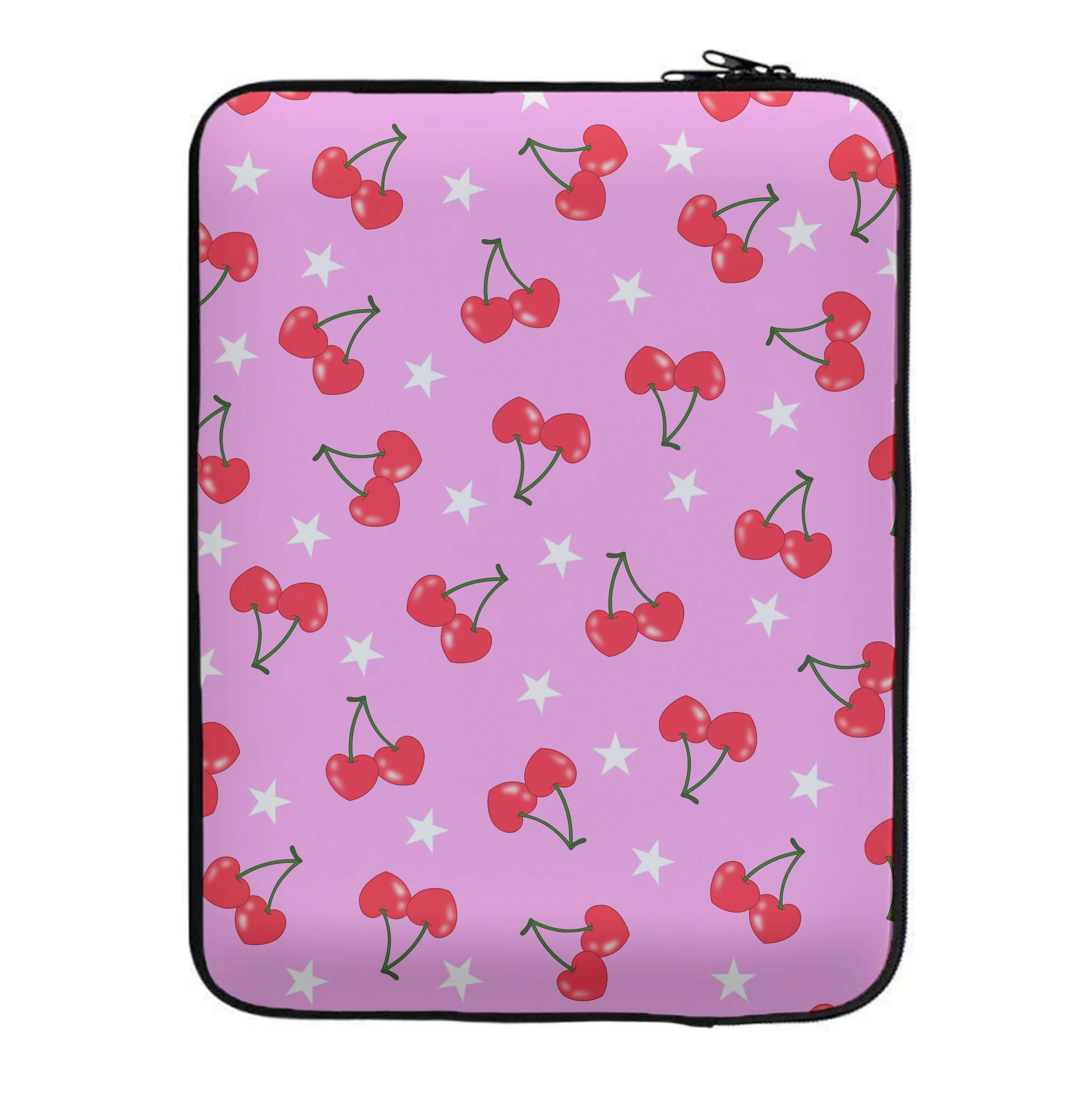 Heart Cherries And Stars Pattern Laptop Sleeve