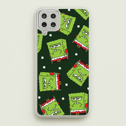 Grumpy Christmas Cartoon Sponge Pattern Galaxy A12 Case