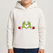 Christmas Green Heart Kids Hoodie 4