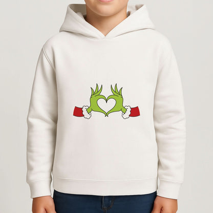 Christmas Green Heart Boys Hoodie