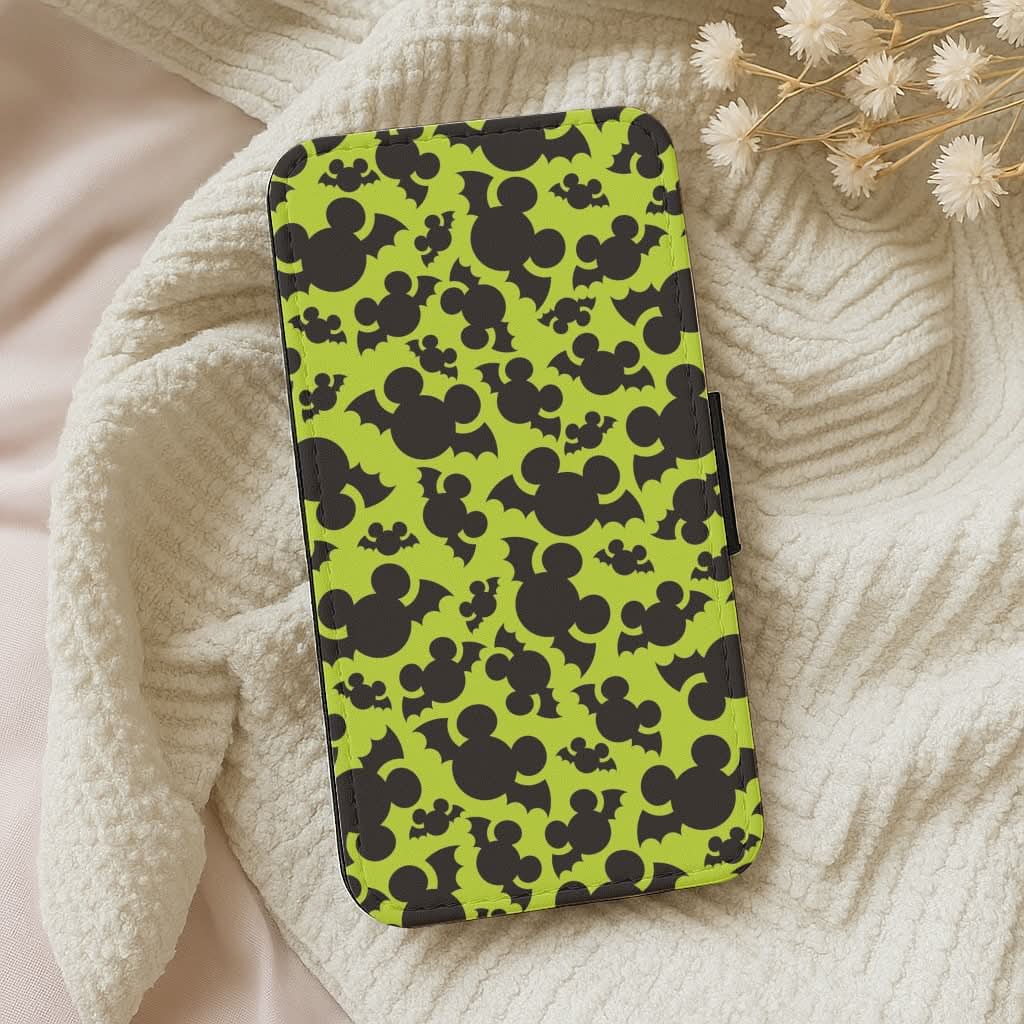 Mouse Bats Pattern Leather Phone Case