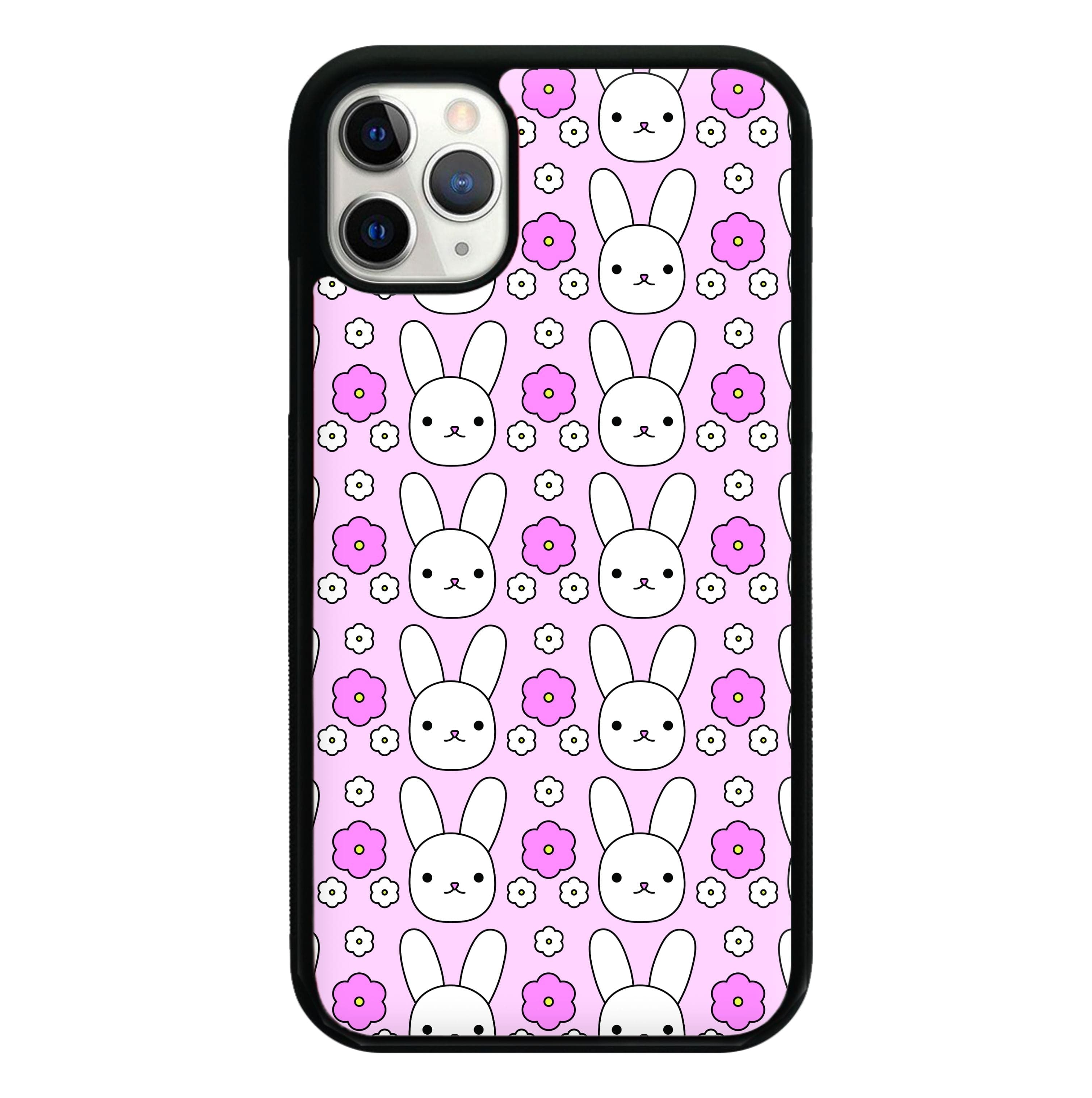 Bunnies And Flowers Pattern Phone Case