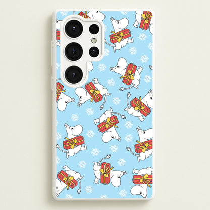 Present And Snowflakes Moom Pattern Galaxy S25 Ultra Case