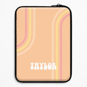 Retro Orange Personalised Name Laptop Sleeve 1