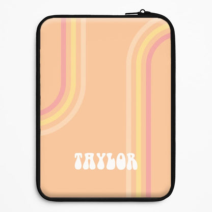 Retro Orange Personalised Name Universal Laptop Sleeve