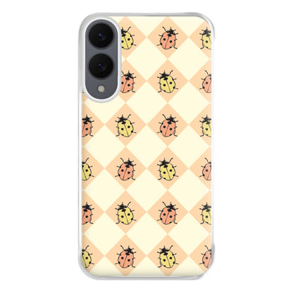Argyle Ladybugs Pattern Galaxy S25 Edge Case