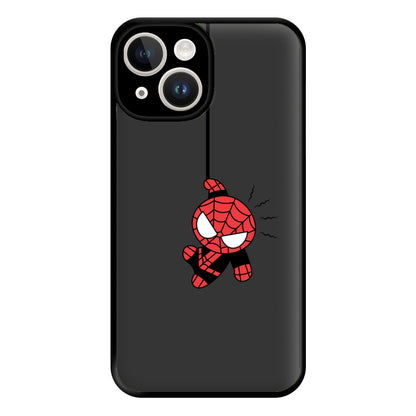 Gray Hanging Spider Hero iPhone 14 Case
