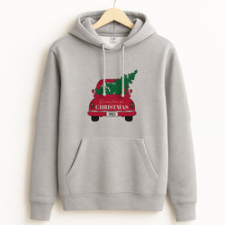 Driving Home For Christmas Truck Unisex Grey Hoodie