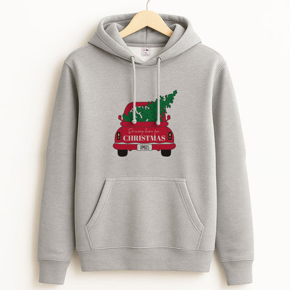 Driving Home For Christmas Truck Unisex Grey Hoodie