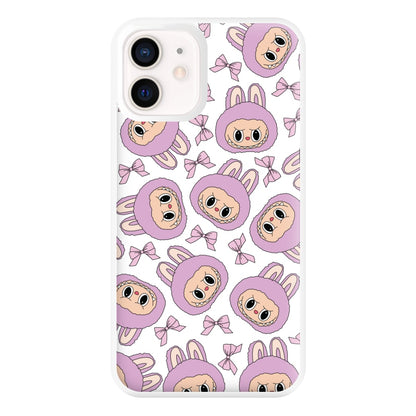 Cute Purple Monster And Bows Pattern iPhone 13 Mini Case