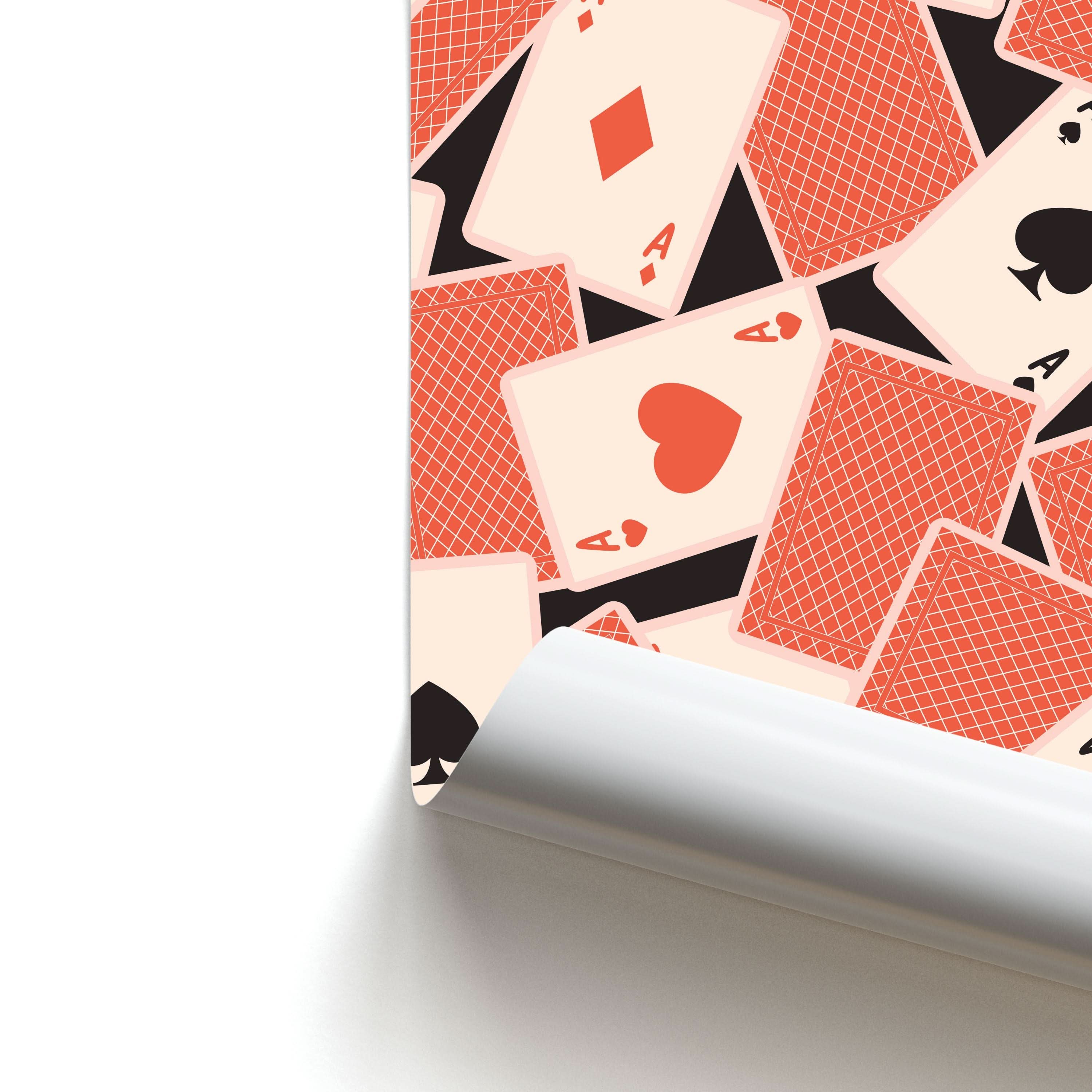 Playing Cards Collage Pattern Poster