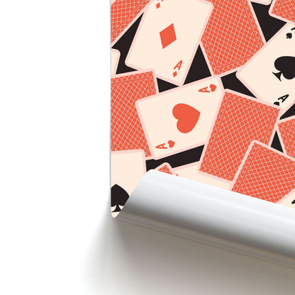 Playing Cards Collage Pattern Poster
