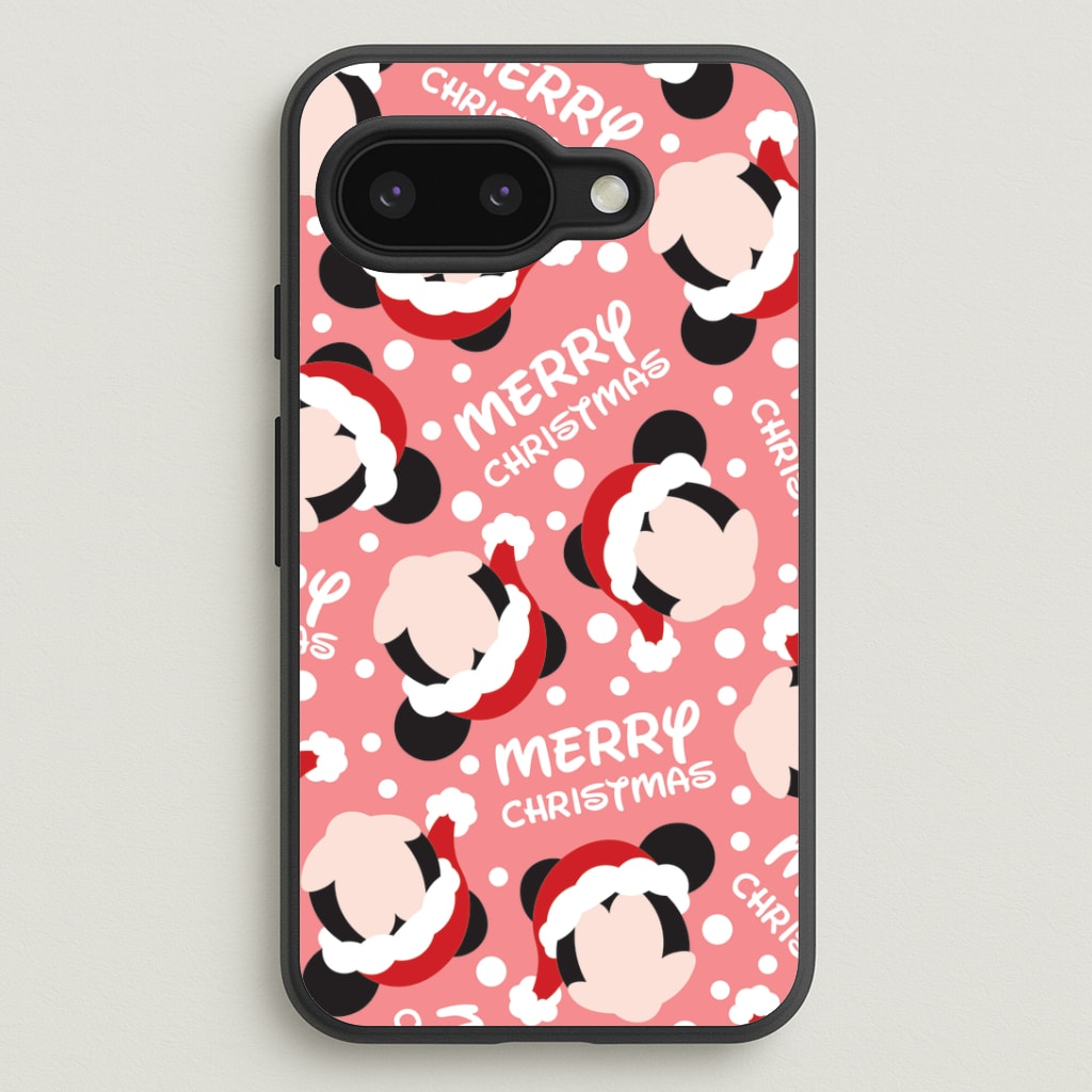 Merry Christmas Cartoon Mouse Pattern Google Pixel 9a Case