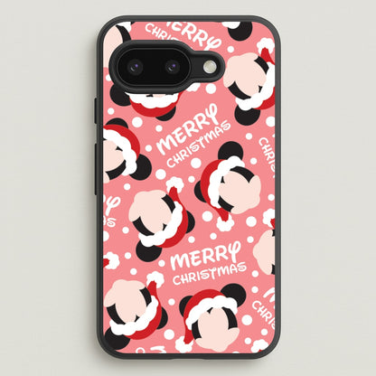 Merry Christmas Cartoon Mouse Pattern Google Pixel 9a Case