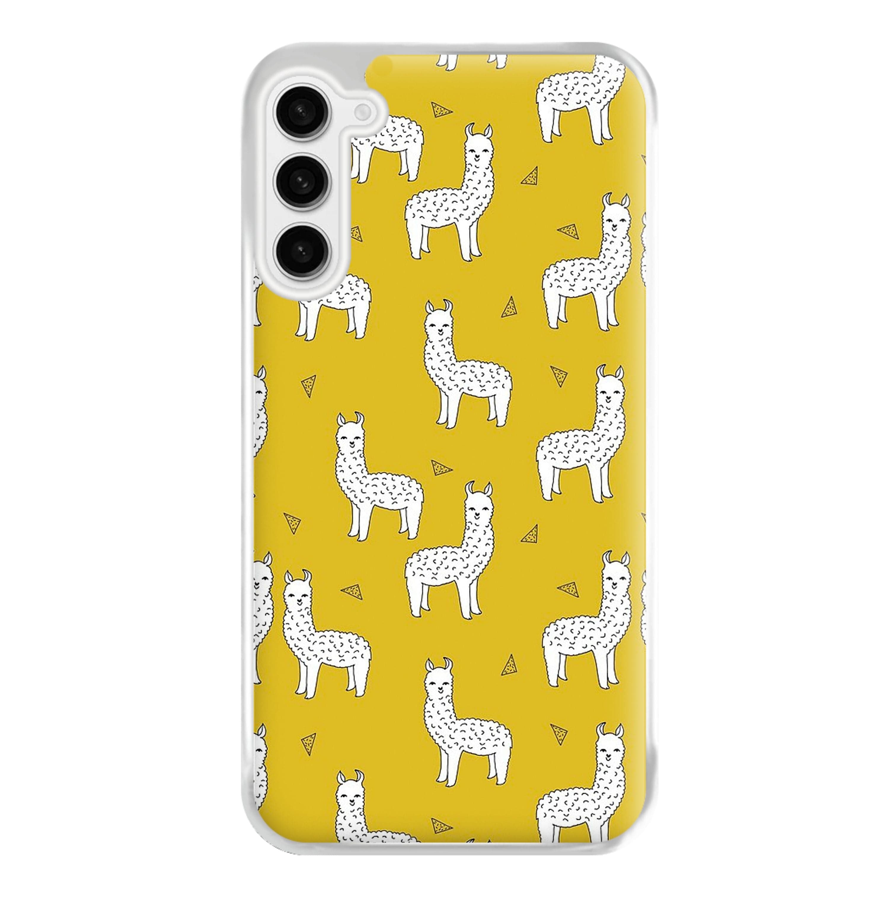 Mustard Alpaca Pattern Phone Case