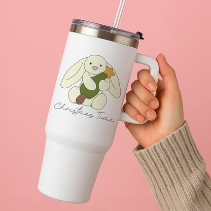 Christmas Bunny Stars Plush Tumbler