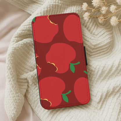 Teacher Apples Pattern Leather Phone Case